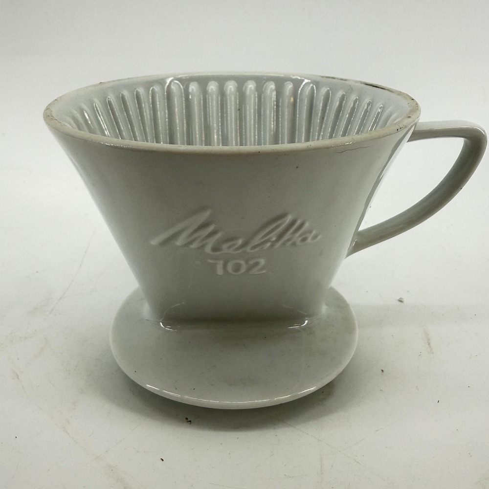 Melitta Coffee Dripper Unisex‎ OS White Ceramic 102 Vintage Pour Over 2-Hole
